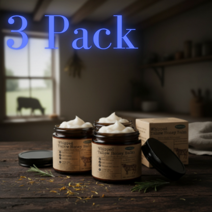 Whipped Beef Tallow Honey Balm Deeply Moisturizer Brightening Fast Absorption Grass Fed Grass Finished Face Cream Body Lotion